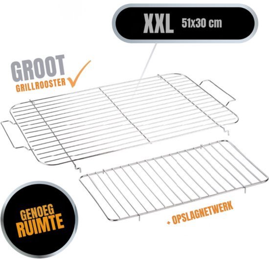 Thuys - Elektrische Tafelgrill Zwart XXL - 51x30cm Grilloppervlak - 2200W - Traploze Temperatuurregeling - voor Balkon en Binnen van thuys — afbeelding 3