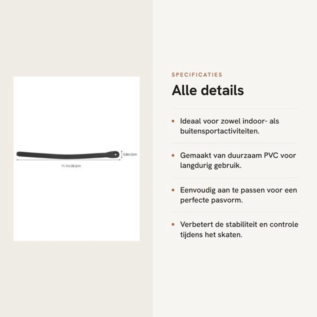 Dailygoods- Energy Strap set van 2 Verstelbare Rolschaatsbanden Zwart