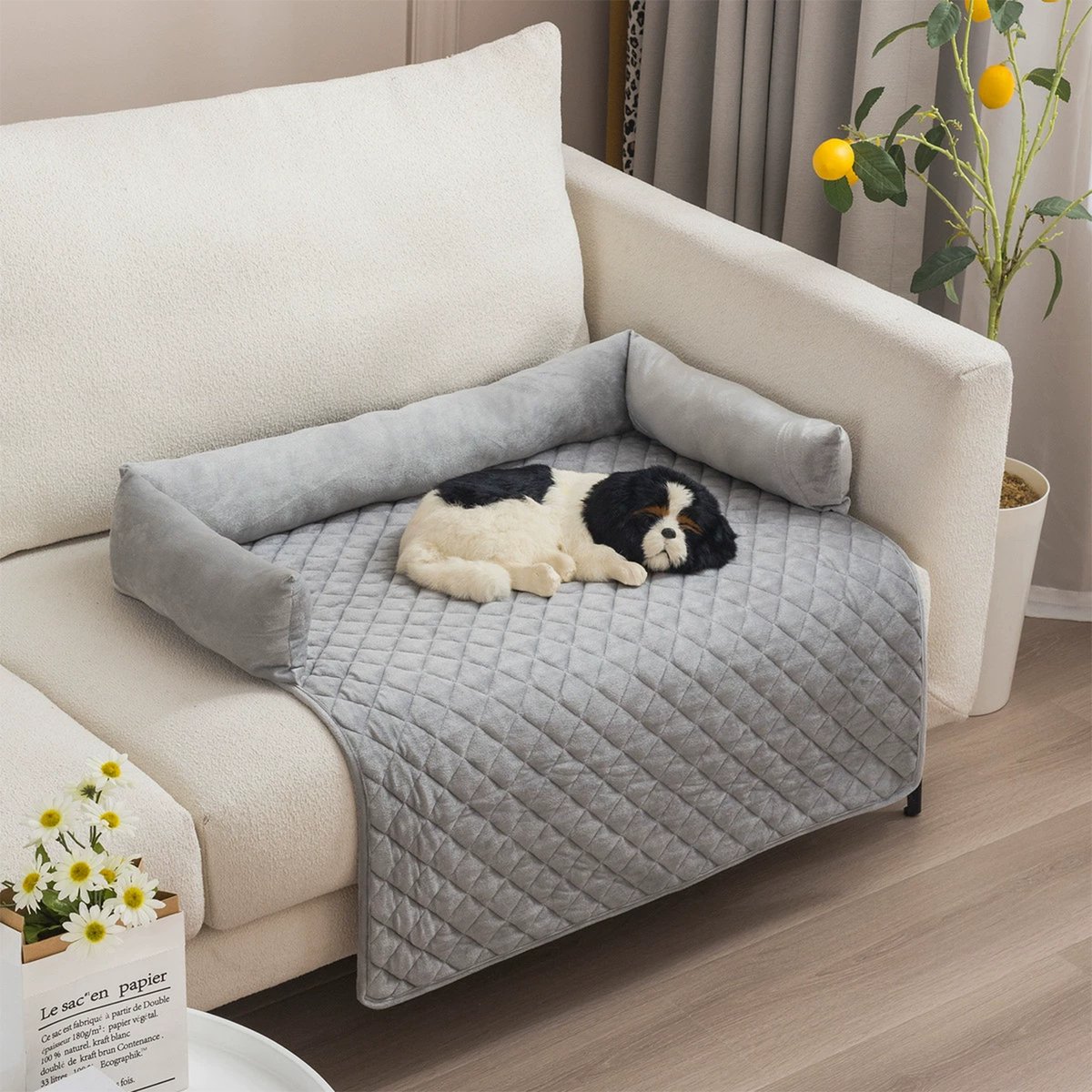 Waterdichte Huisdiermat voor Hond en Kat - Antislip Beschermmat voor Bank Bed en Auto - Lichtgrijs 90x120 cm