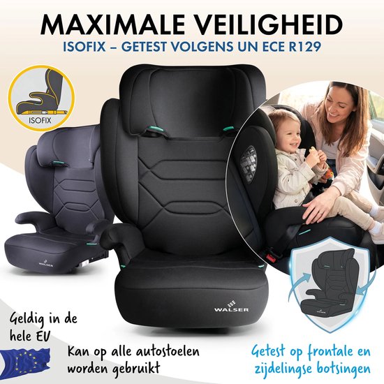 WALSER kinderzitje onderlegger, autostoel beschermer kinderzitje anti-slip, Graffiti kinderzitje onderlegger ISOFIX-compatibel blauw van Walser — afbeelding 2