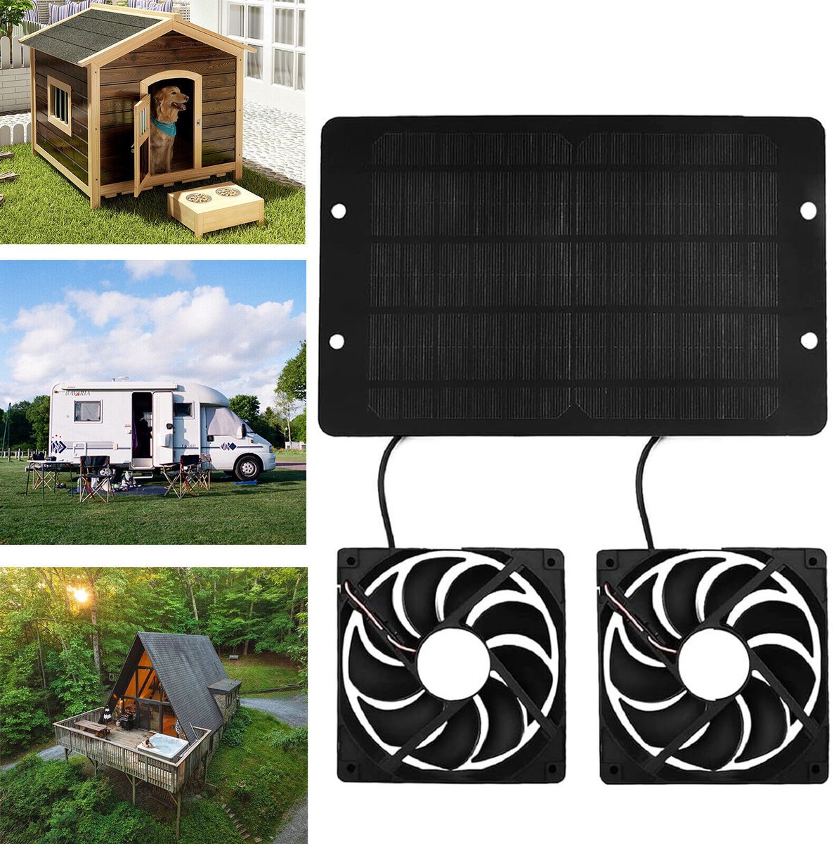 10W 12V Zonnepaneel Ventilator Kit - Zonne-Afzuigventilator - Ventilator Op Zonne-Energie Voor Kippenhokken/Kassen/Schuren