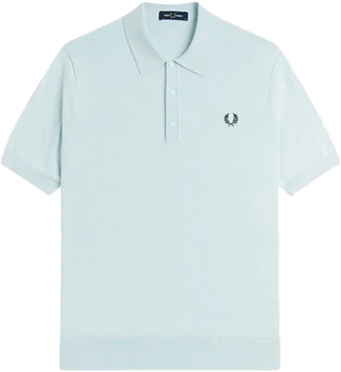 Fred Perry Cotton Knitted Shirt Blauw