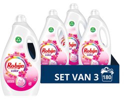 Robijn - Vloeibaar Wasmiddel Color Pink Sensation 60 Wasbeurten - 3 x 3 liter - Voordeelverpakking