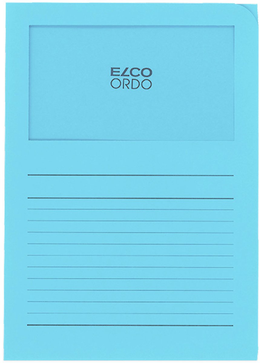 Elco Ordo Cassico L-map met venster A4 100 stuks 220 x 310 mm diepblauw