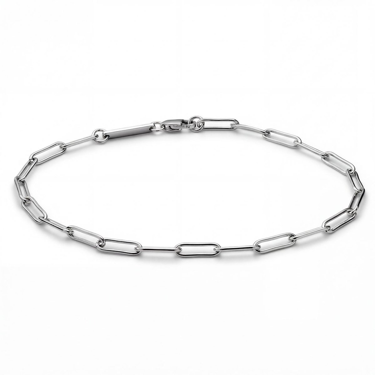 New Classics | 3 mm 925 sterling zilveren paperclip-armband