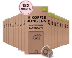 De Koffiejongens - geschikt voor Nespresso - Lungo Forte - 100% biologische koffie - 180 composteerbare koffiecups