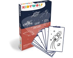 KIDYWOLF KIDYDRAW MINI Refill – Galaxy & Dinosaurussen – 60 Tekenkaarten