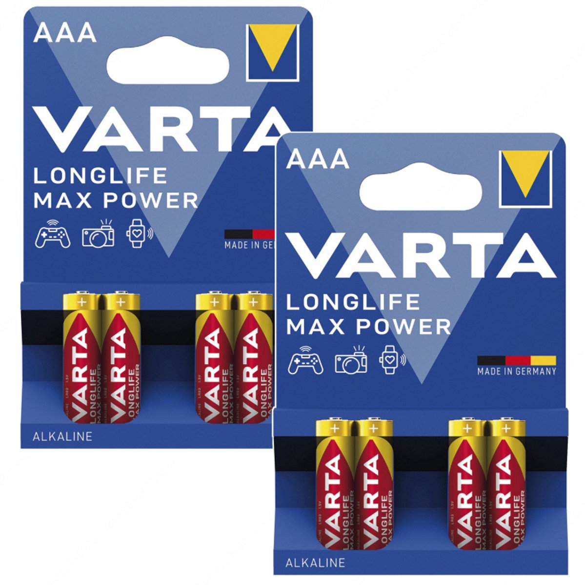8 stuks R-03 R03 AAA 1,5 V alkalinebatterijen Varta Longlife Max Power