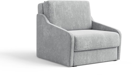 Fauteuil Met Slaapfunctie Slaapbank Ban Fly 80 Fauteuil Slaapbank - Armstoel - Kinderbed - Compact en Comfortabel - 1-zits - Vibe 86 (Lichtgrijs) van AJE Meubles B.V. — afbeelding 2