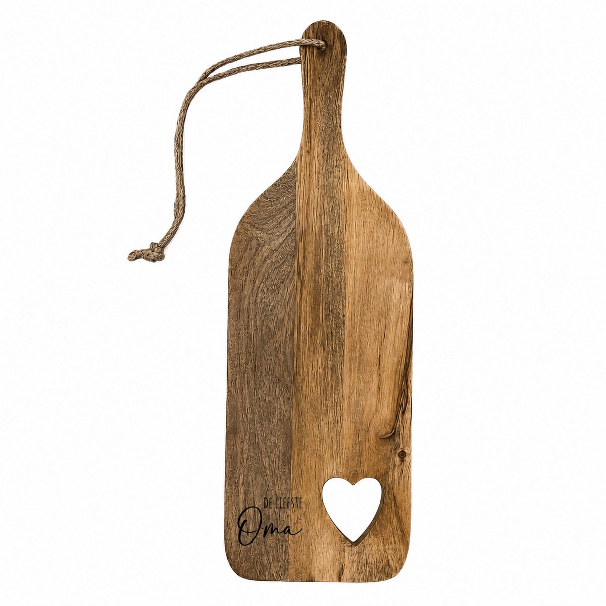 Mango houten serveerplank “De liefste Oma” – Verjaardag cadeau – 40x13 cm – Serveerplank met hart - Moederdag - Cadeau Oma