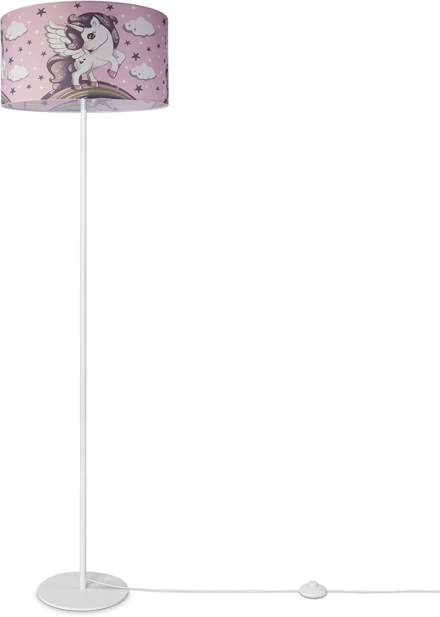 Paco HomeStaande Lamp Kinderlamp Kinderkamer Staande Lamp Lampenkap eenhoorn roze