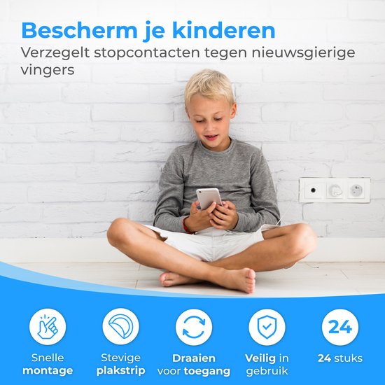 Nuvance Protection de prise de courant - 24 pièces - pour la Belgique - Sécurité enfant - BE - Protection de prise de courant - Blanc