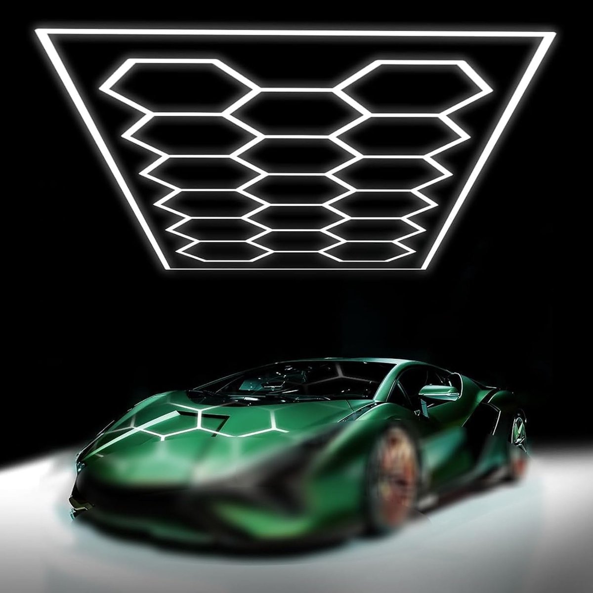 Hexagon LED Verlichting - Werkplaatslampen - Ruimte Verlichten - Verstelbaar Design - 4850x2430mm - Wit