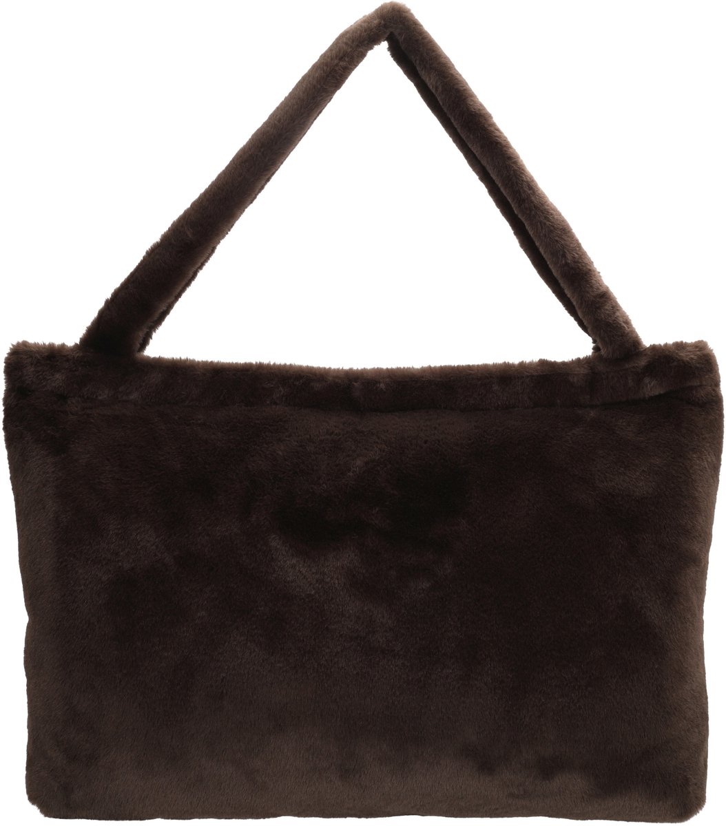 Beagles Barakaldo Shopper - Grote Tas - Bontlook - Schoudertas - Ruime Shopper - Dames Tas - Faux Fur - Tote Bag - Dames Tas - Donkerbruin
