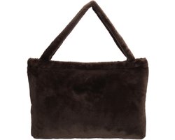 Beagles Barakaldo Shopper - Grote Tas - Bontlook - Schoudertas - Ruime Shopper - Dames Tas - Faux Fur - Tote Bag - Dames Tas - Donkerbruin