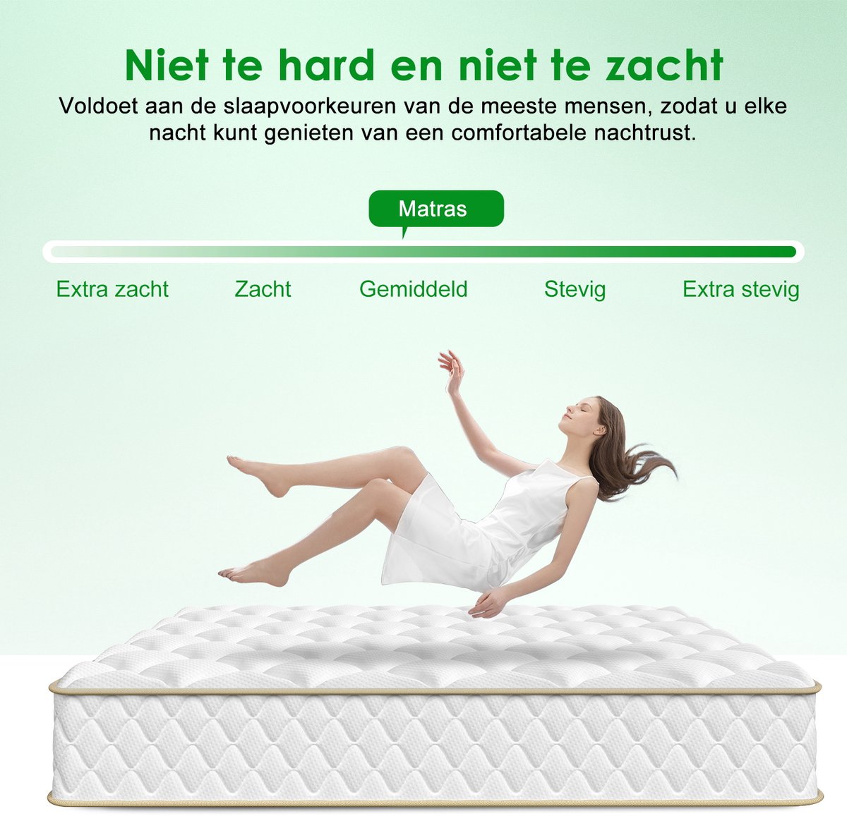 null Matras 120x200 - matras 22cm dik - 7 zones - pocke - afbeelding 4