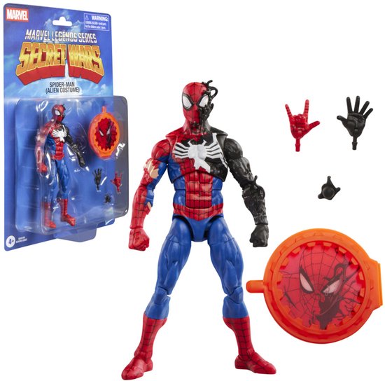 Marvel Legends Series Secret Wars Spider-Man (Alien Costume), Marvel Comics Collectible 6 Inch Action Figure