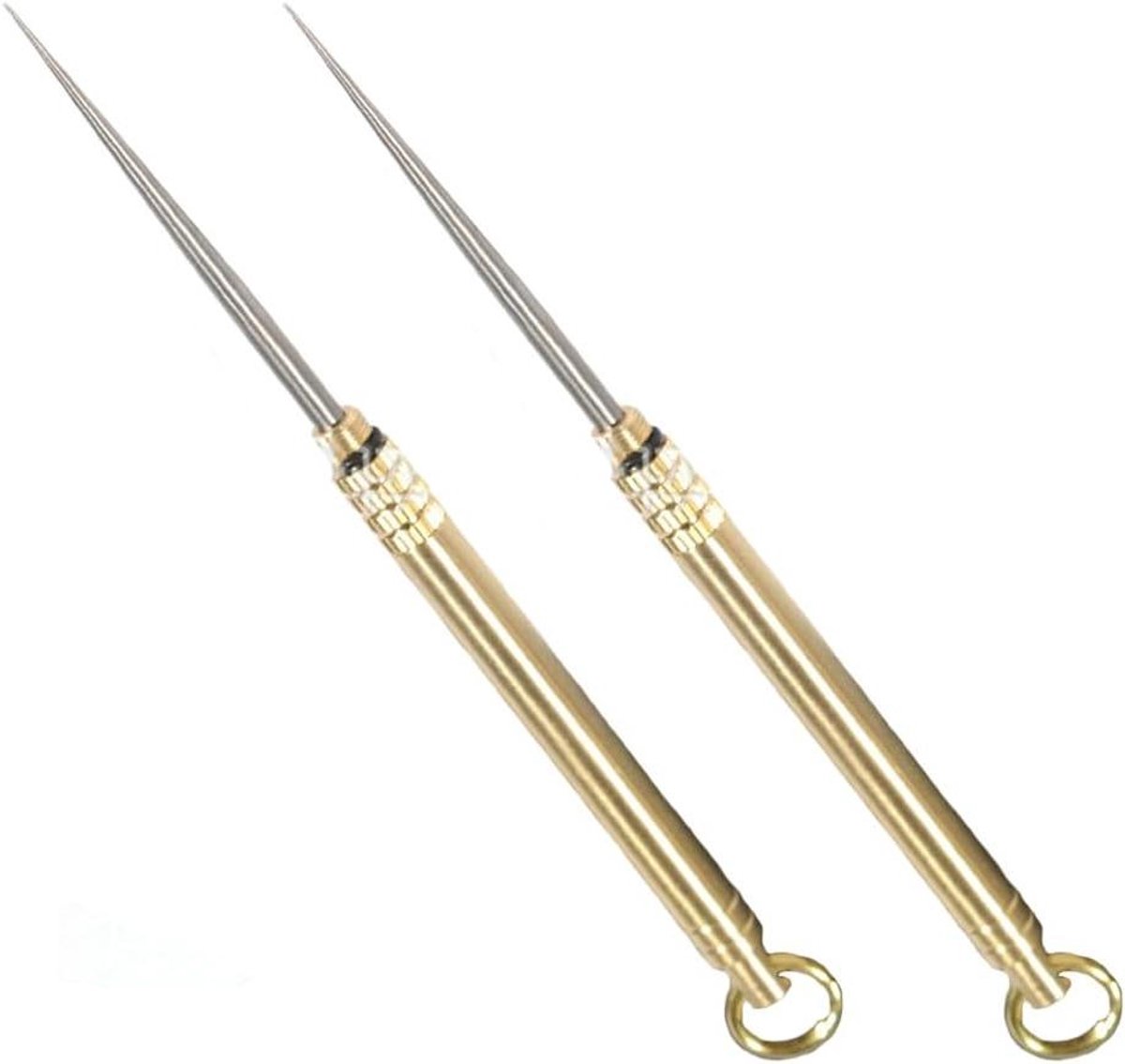 Tandenstoker Houder - Draagbare Tandenstokers - Outdoor Activiteiten - Rotatie Verbinding - 2 Stuks - Goud