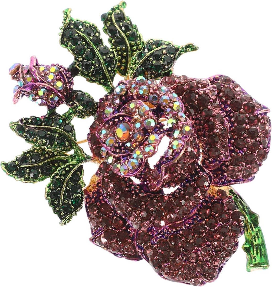 Decoratieve Broche - Bloem Speld - Kleding Versieren - Gedetailleerd Ontwerp - 6.5 x 4.7 cm - Paars