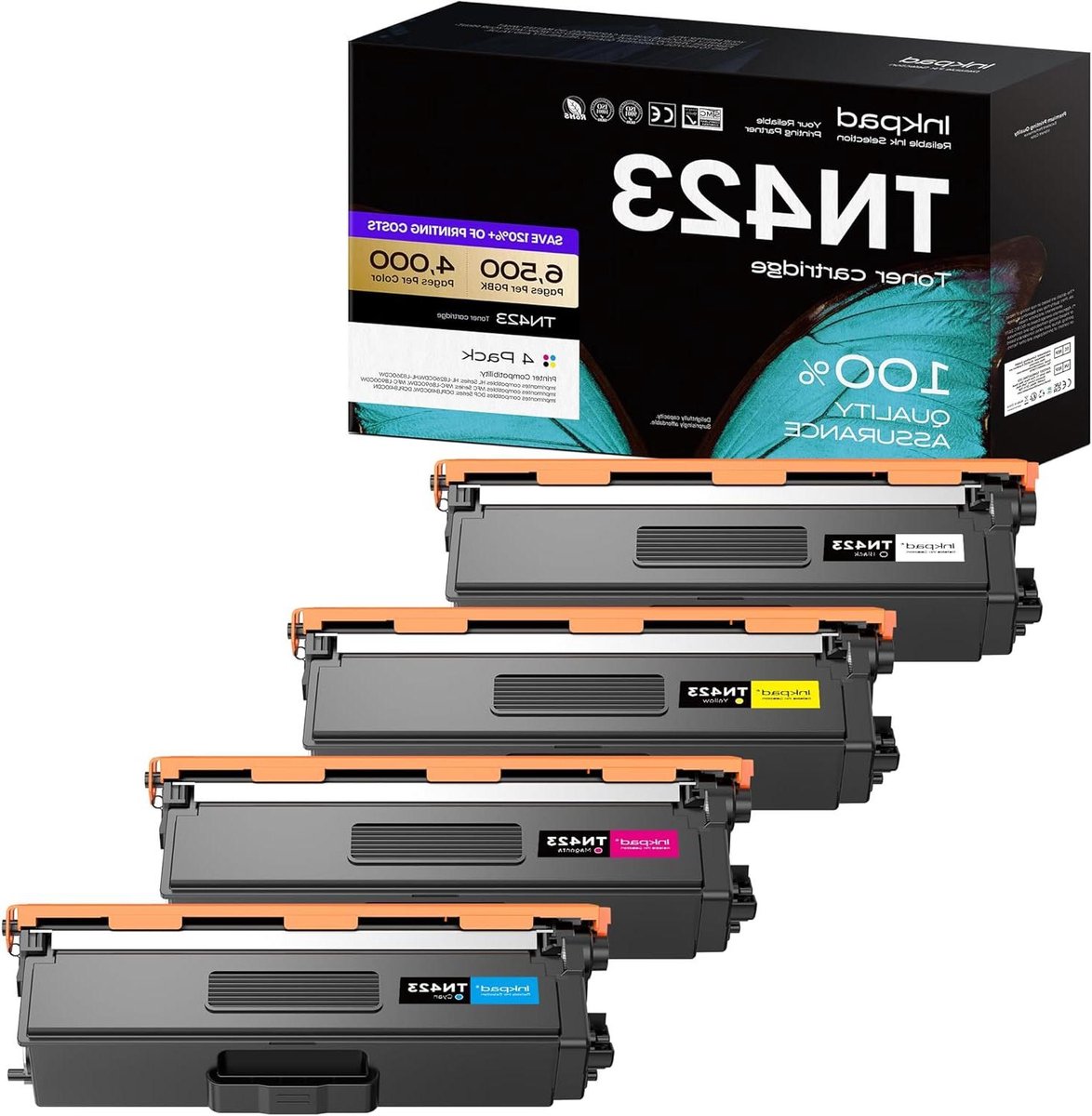 Tonercartridges Set - Kleur Toners - Professioneel Printwerk - Intelligente Chip - 4 Stuks - Meerkleurig