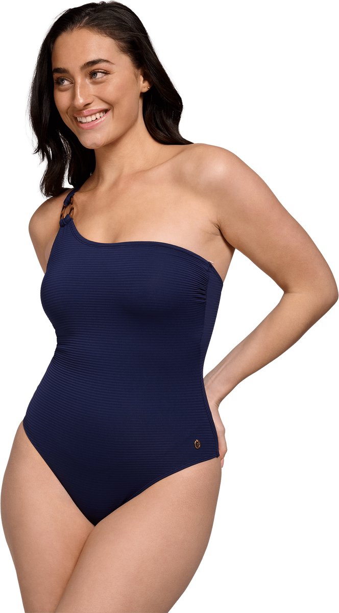 Ten Cate swimsuit one shoulder padded ink blue voor Dames