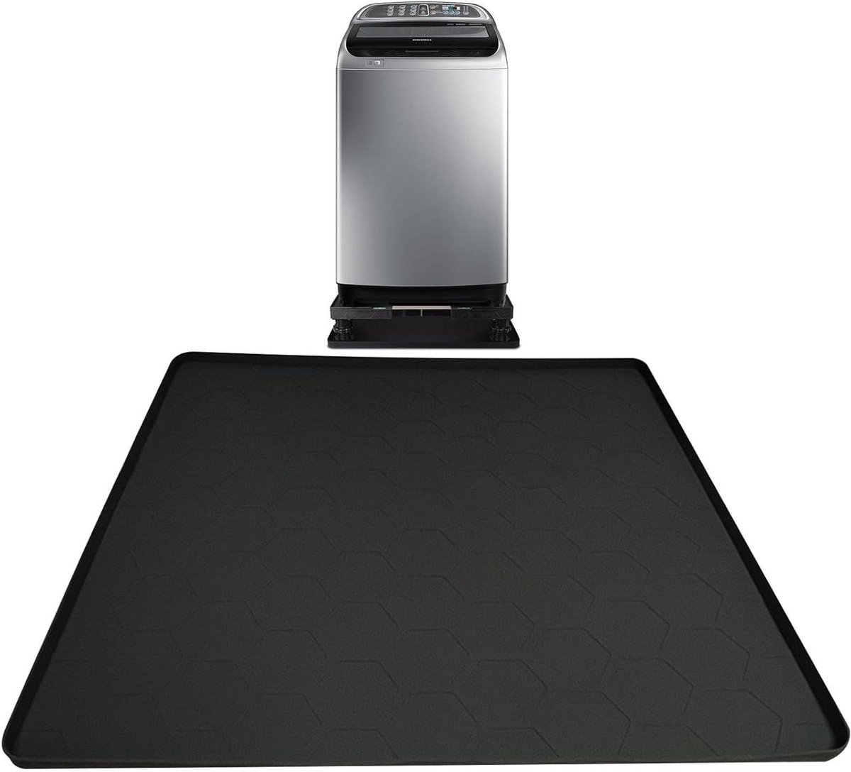 Beschermmat Koelkast - Lekbak Mat - Vloer Beschermen - Verhoogde Rand - 60x60 cm - Grijs