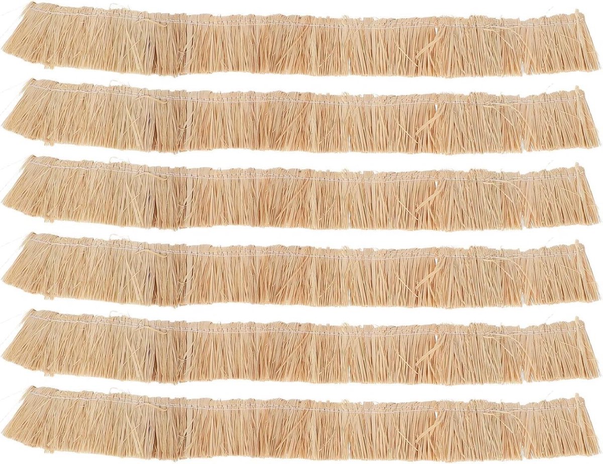 Rieten Dakbedekking - Kunstmatig Riet - Miniatuur Bouwen - Weerbestendig Materiaal - 6 Stuks - Beige