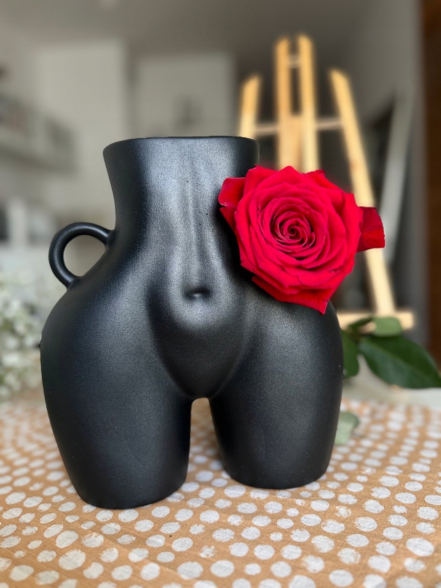 Moderne Keramiek Vaas Kim Zwart 25 cm - Hoge Kwaliteit