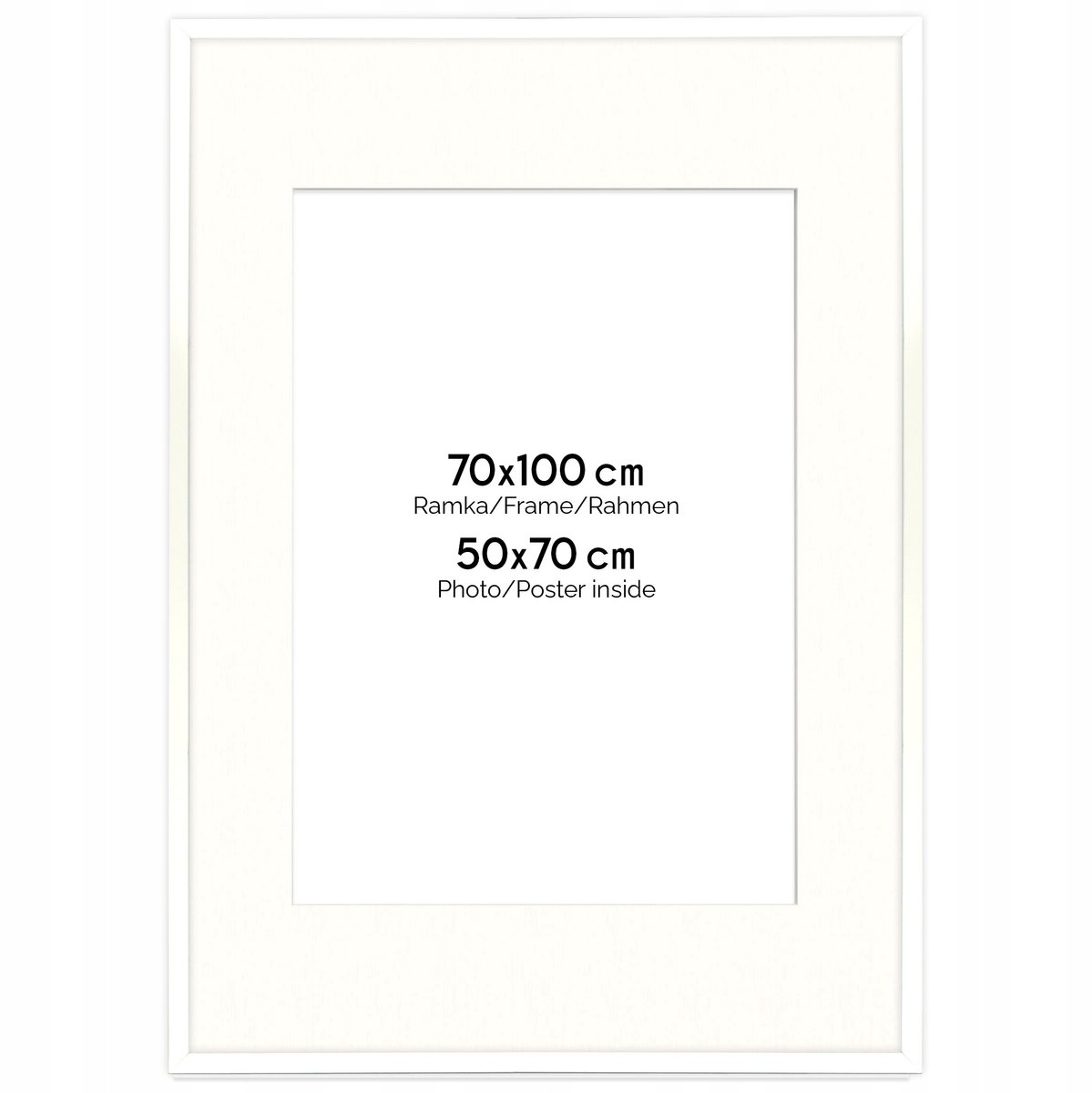 Witte Fotolijst 70x100cm met Passe-partout voor 50x70cm Foto's