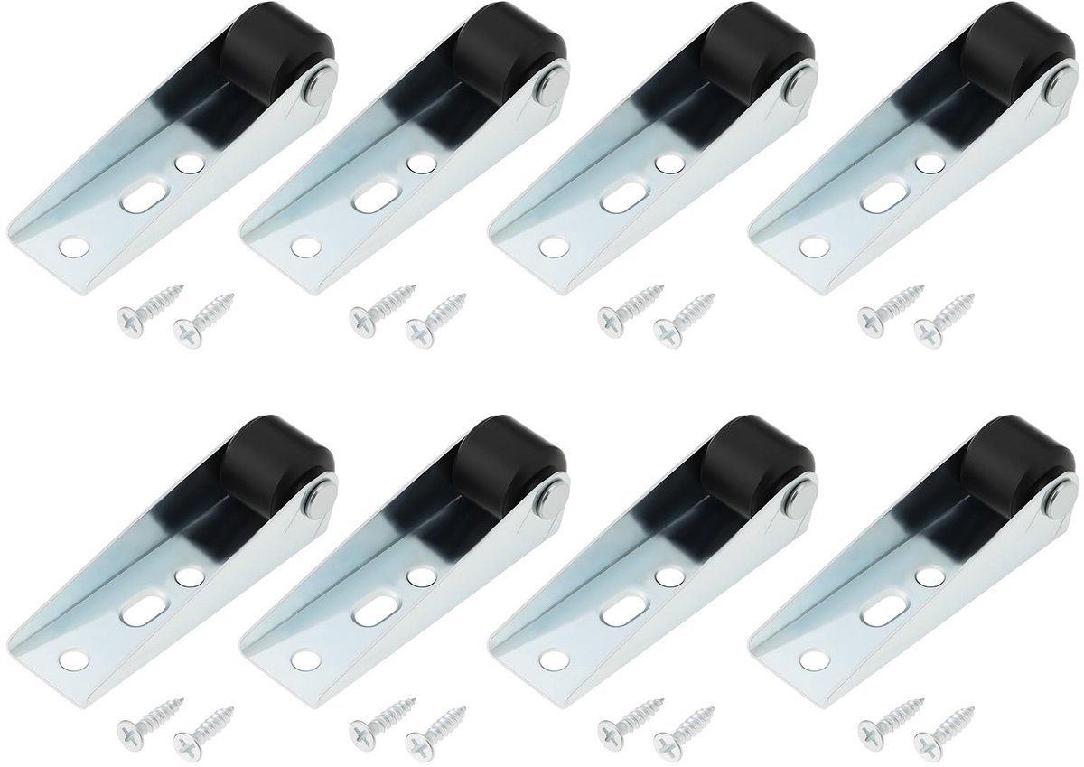 JHUBERS- Richtingroller 8x - Zwenkwielen - Meubelwielen - Meubelwieltjes - Rubber wielen - Roestbestendige beugels