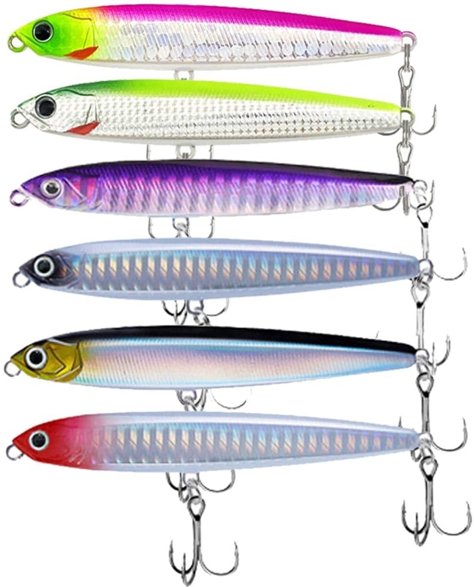 JHUBERS- Kunstaas Set 6 Stuks - Snoek/Forel/Visslures - Aas/Kabeljauw - 7,5 cm - Silicona/Metaal - Drievoudige Haak - Visserspullen