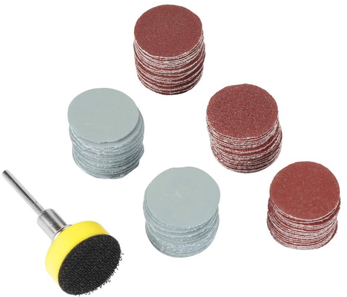 JHUBERS - Ronde Schuurpads - 100 Stuks 50mm - Diverse Korrel - Polijstschijven - Schuurmaterialen - Voor Schuren en Polijsten - Formaat 50mm