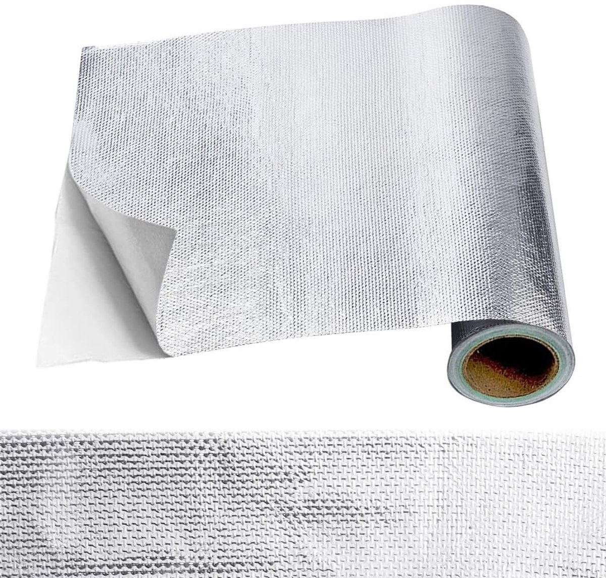 ZEYNOMAX- Warmtebeschermmat 60 x 280 cm - Aluminium Isolatie - Zelfklevende Beschermmat - Hittebescherming - Aluminized Glasvezel - Praktische Isolatie - Isolatiemateriaal