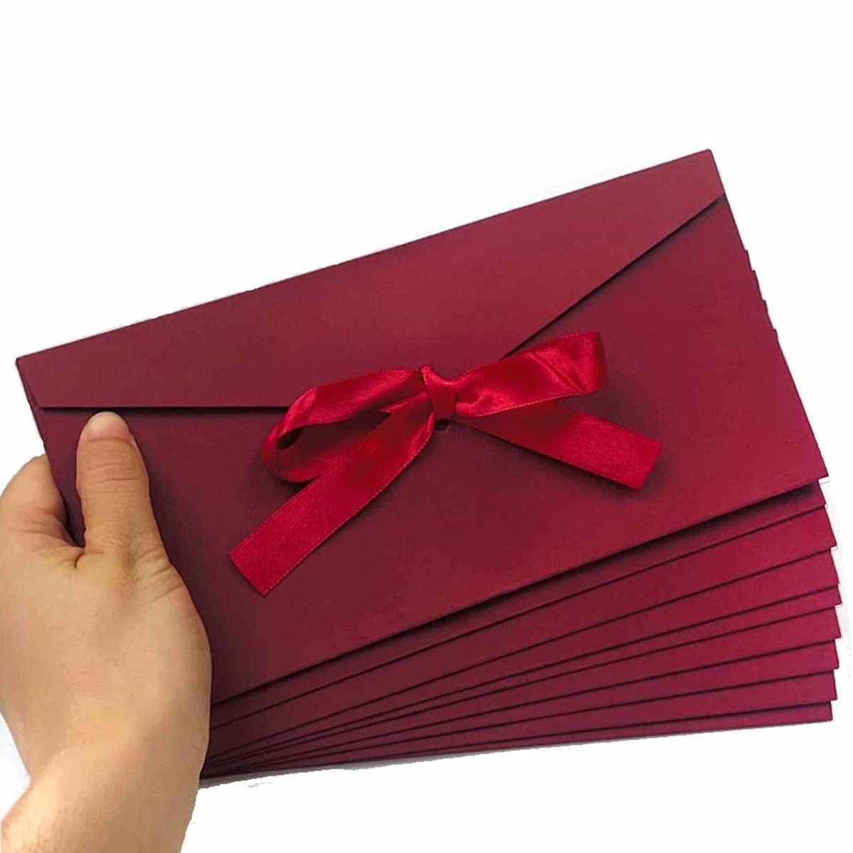 JHUBERS- Enveloppen 10 Stuks - Kraftpapier - Gesp Enveloppen - Cadeau-Enveloppen - Uitnodigingen - Bruiloft - Verjaardagskaarten - 22x10,8cm - Cadeauenveloppen