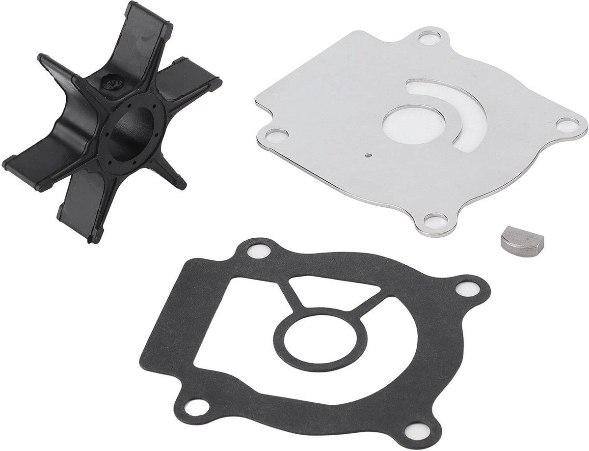 JHUBERS- Waterpomp Rotor Reparatieset - Buitenboordmotor - Rubber/roestvrij staal - 6 Rotorbladen - Inclusief waterpompplaat/afdichting - Geschikt voor DT 25C/30C
