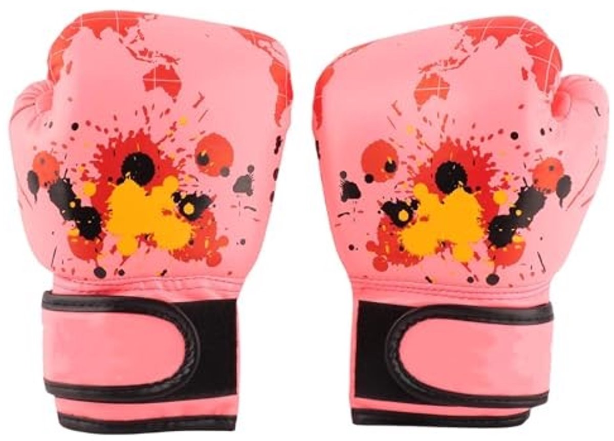 JHUBERS- Bokshandschoenen Kinderen 2-11 Jaar - Punch Mitts - PU-leer - Ademend - Robuust - Hook & Loop Ontwerp