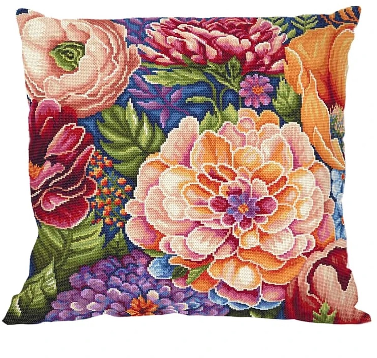 Coricamo Kruissteekset - Zomerbloemen Kussen 40x40cm