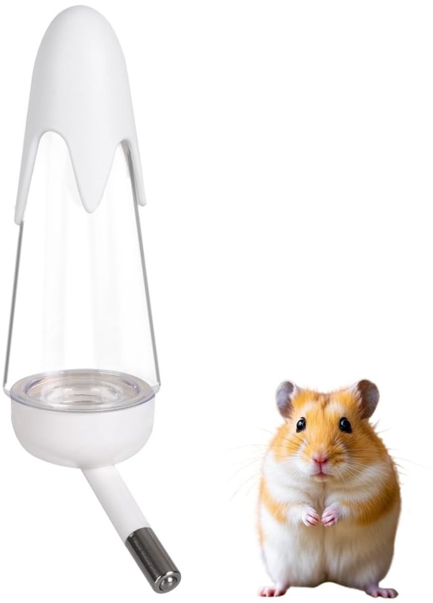 Dailygoods- Waterfles 125 ml - Lekvrij - Druppelvrij - Geschikt voor kleine dieren - Roestvrij staal - Afneembaar deksel - Drinkfles