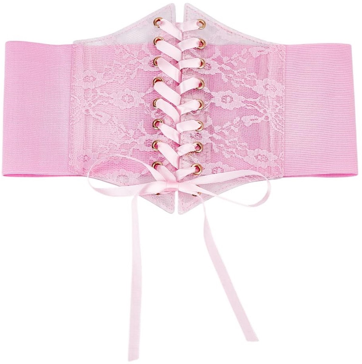 JHUBERS- Corset Dames Elegante Brede Taille - Corset Riem - Tailleriem - Waspie - Parel Roze - Zacht Ademend Materiaal