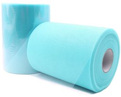 BRENZOOS- Tule Rol 15 cm x 91 m - Blauwe Tule - Nylon Stof - Bruidsmeisjes/Rokken - Tafeldecoratie - DIY/Versieringen