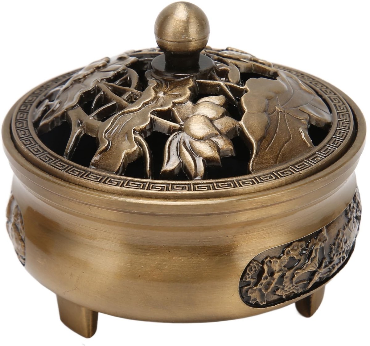 BRENZOOS- Wierookbrander Duurzaam - Wierookbrander met Zeef - Wierookstokjeshouder - Retro Stijl - Hoogwaardige Zinklegering - Betrouwbaar en Langdurig Gebruik - Aromatherapiebrander