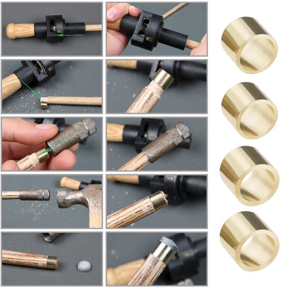 BRENZOOS- Adereindhulzen Messing - 10 Stuks - 9 x 7,5 mm / 10 x 7,5 mm - Biljart Accessoires - Corrosiebestendig - Vervangingsset - Biljartaccessoires — afbeelding 3