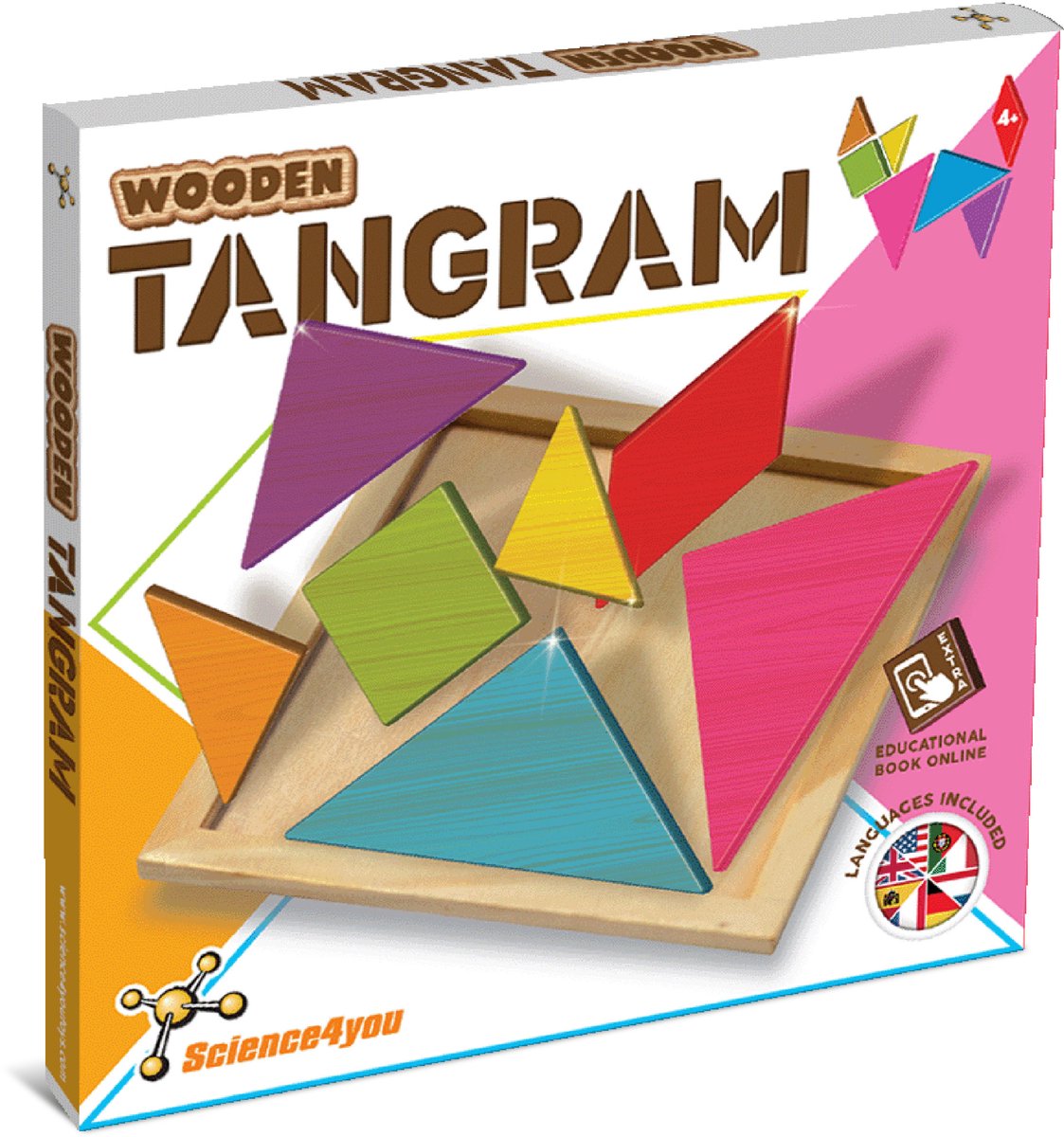 Science4you Houten Tangram voor Kinderen 3 4 5 Jaar – Houten Tangrampuzzels, Vintage Figuren Spel, Mind Spel voor Kinderen, Montessori Educatief Speelgoed voor Jongens & Meisjes 3 4 5 6+ Jaar