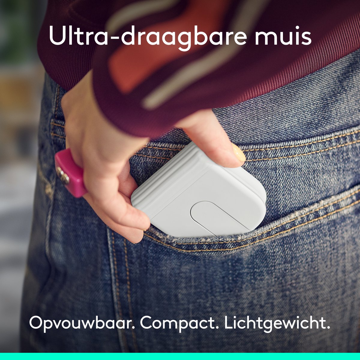 Logitech Mobi Fold - Ovouwbare Muis - 4K DPI - Wit thumbnail 4