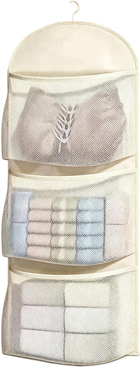 Hangende kastorganizer - Kleding opberger - Garderobe ordenen - Ademend mesh ontwerp - 3 lagen - Multicolor