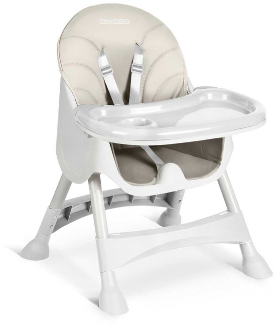 Ricokids Milo Serie - Kinderstoel met Tafel - Grijs - Inclusief Slabbetje van Ricokids — afbeelding 3