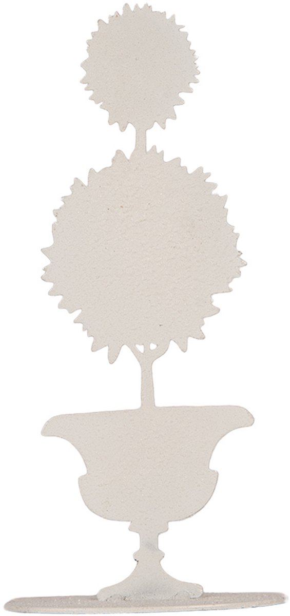 Clayre & Eef Decoratie Bloem 7x10x21 cm Wit Metaal