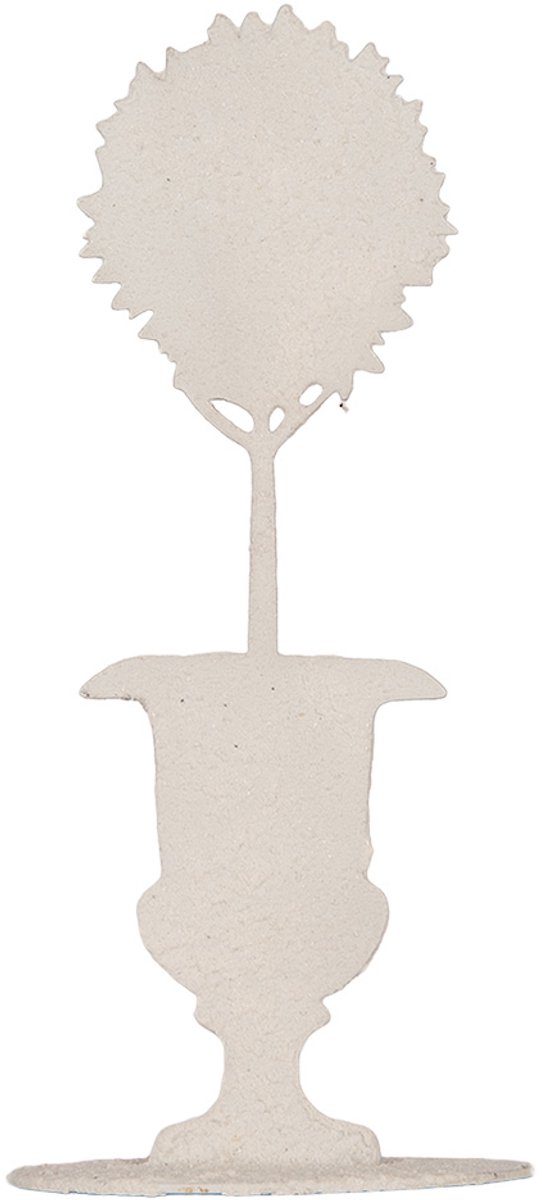 Clayre & Eef Decoratie Bloem 7x10x22 cm Wit Metaal