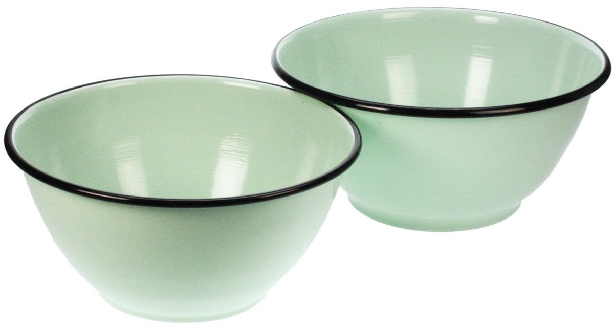 Ijzeren kom set/2 turquoise Ø30cm