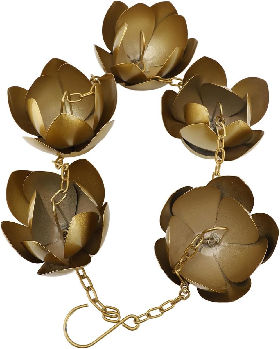 Regenketting - Regenpijp decoratie - Waterafvoer sturen - Verstelbare lengte - 1.2 meter - Goud